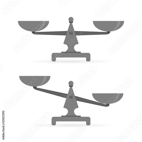 Sales balance set in flat style isolated on a white background. Vector stock illustration.