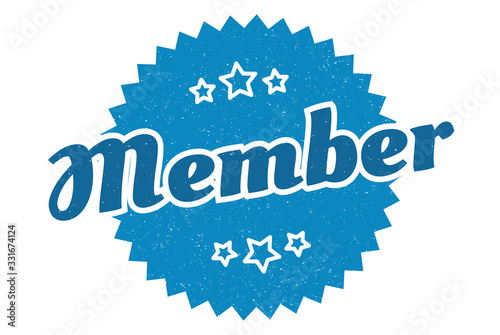 member sign. member round vintage retro label. member