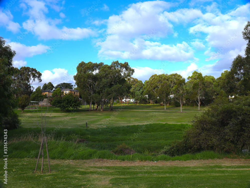 Park in Broadmeadows Melbourne Victoria surrounded by green lush trees rivers and lakes