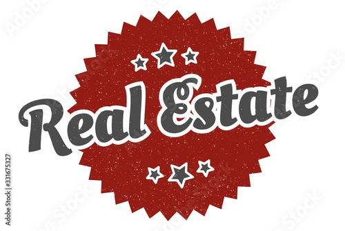real estate sign. real estate round vintage retro label. real estate