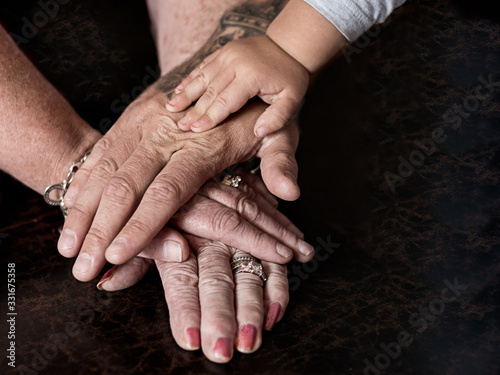hands four generations, virus transition
