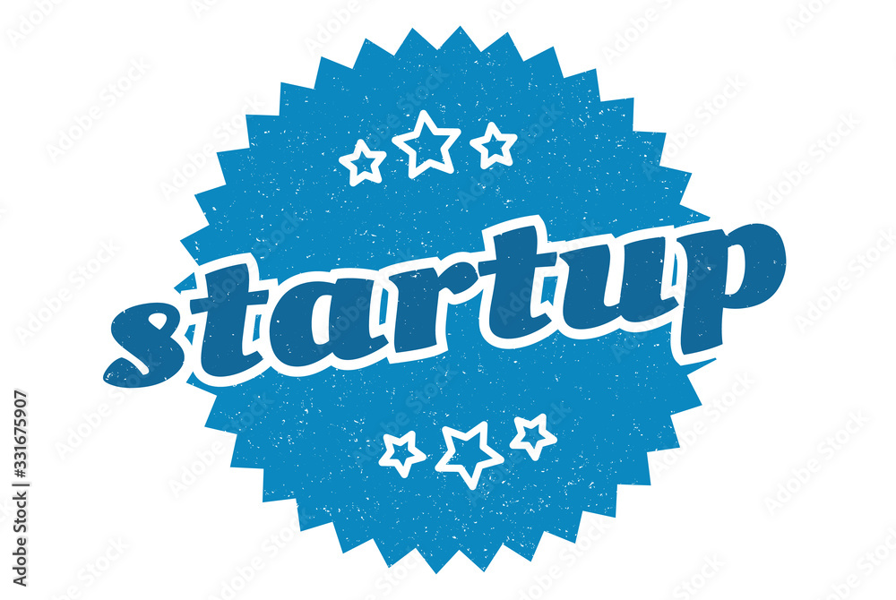 Fototapeta premium startup sign. startup round vintage retro label. startup