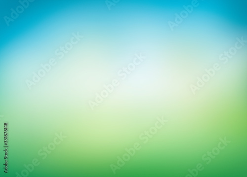 Obraz na płótnie A blurred fresh spring, summer blue and green abstract background. Illustration. w salonie