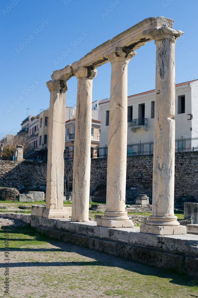 Fototapeta premium Ancient Greek marble pillar in Athens