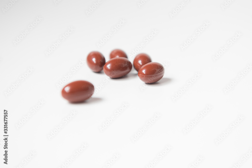 pills on white background pills on white background