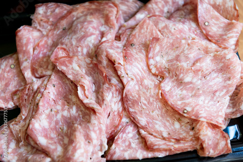 A Tipical Tuscany italian salami called finocchiona