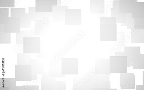 Fototapeta Naklejka Na Ścianę i Meble -  White abstract background. Misty backdrop with grey squares. 3D illustration