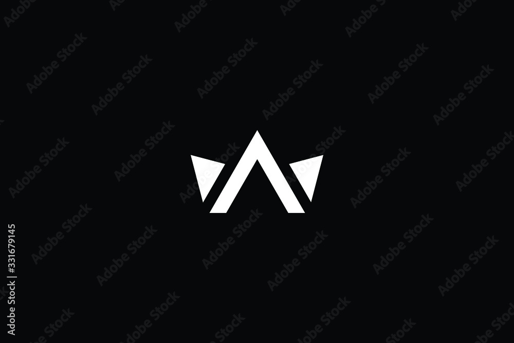 Minimal elegant monogram art logo. Outstanding professional trendy awesome artistic W WA AW initial based Alphabet icon logo. Premium Business logo in White color on black background Minimal elegant monogram art logo. Outstanding professional trendy awesome artistic W WA AW initial based Alphabet icon logo. Premium Business logo in White color on black background