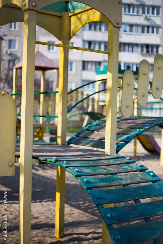 Children's playground in the yard in Kiev in Ukraine Children's playground in the yard in Kiev in Ukraine