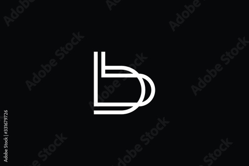 Minimal elegant monogram art logo. Outstanding professional trendy awesome artistic B BB initial based Alphabet icon logo. Premium Business logo in White color on black background