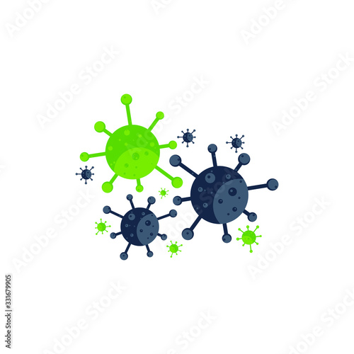 Concept flat design icon virus covid 19