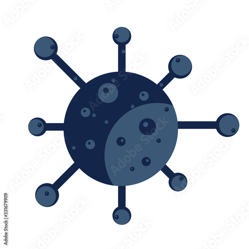 Dark virus or bacteria cartoon icon isolated on white background for healthcare and medical concept