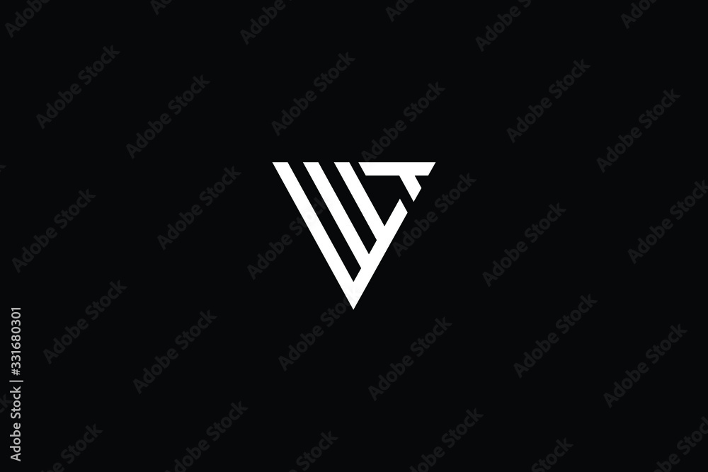 Minimal elegant monogram art logo. Outstanding professional trendy awesome artistic WT TW initial based Alphabet icon logo. Premium Business logo in White color on black background Minimal elegant monogram art logo. Outstanding professional trendy awesome artistic WT TW initial based Alphabet icon logo. Premium Business logo in White color on black background