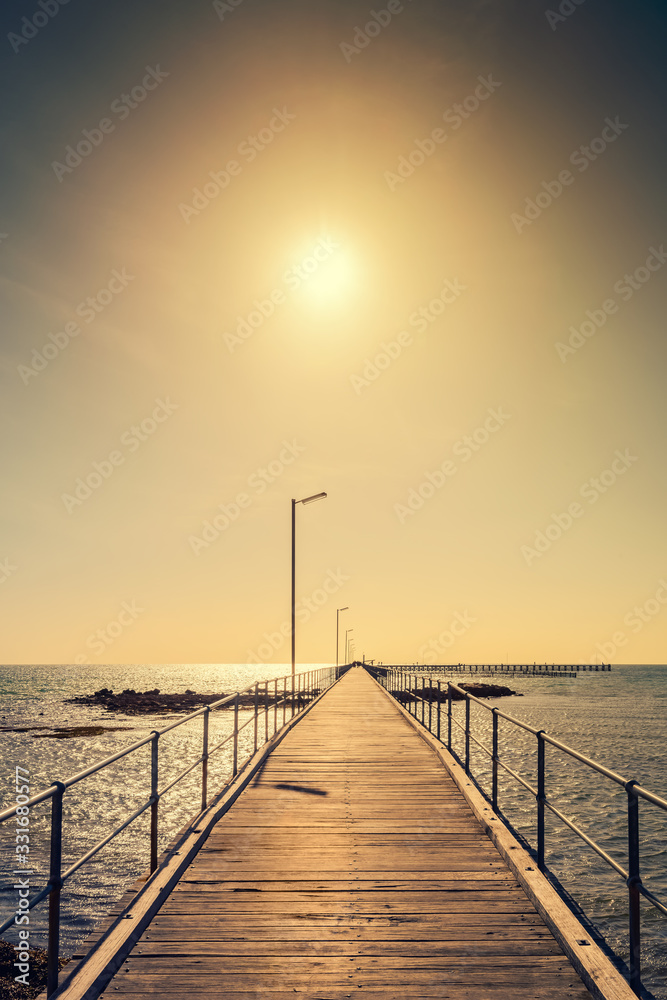 Moonta Bay jetty at sunset, South Australia Moonta Bay jetty at sunset, South Australia