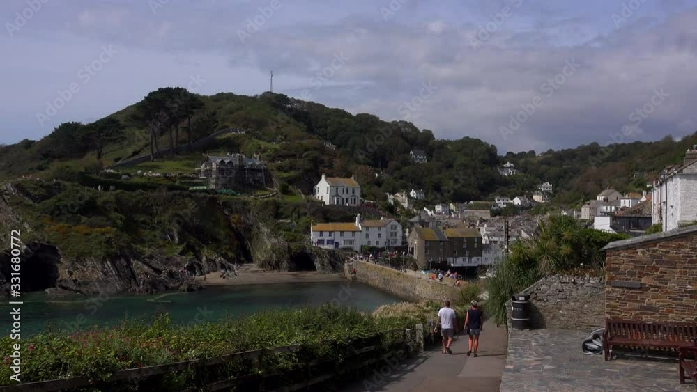 Polperro Cornwall small harbour seaside town UK 4K Polperro Cornwall small harbour seaside town UK 4K