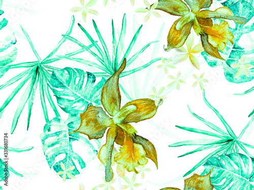 Orchid Seamless Pattern.