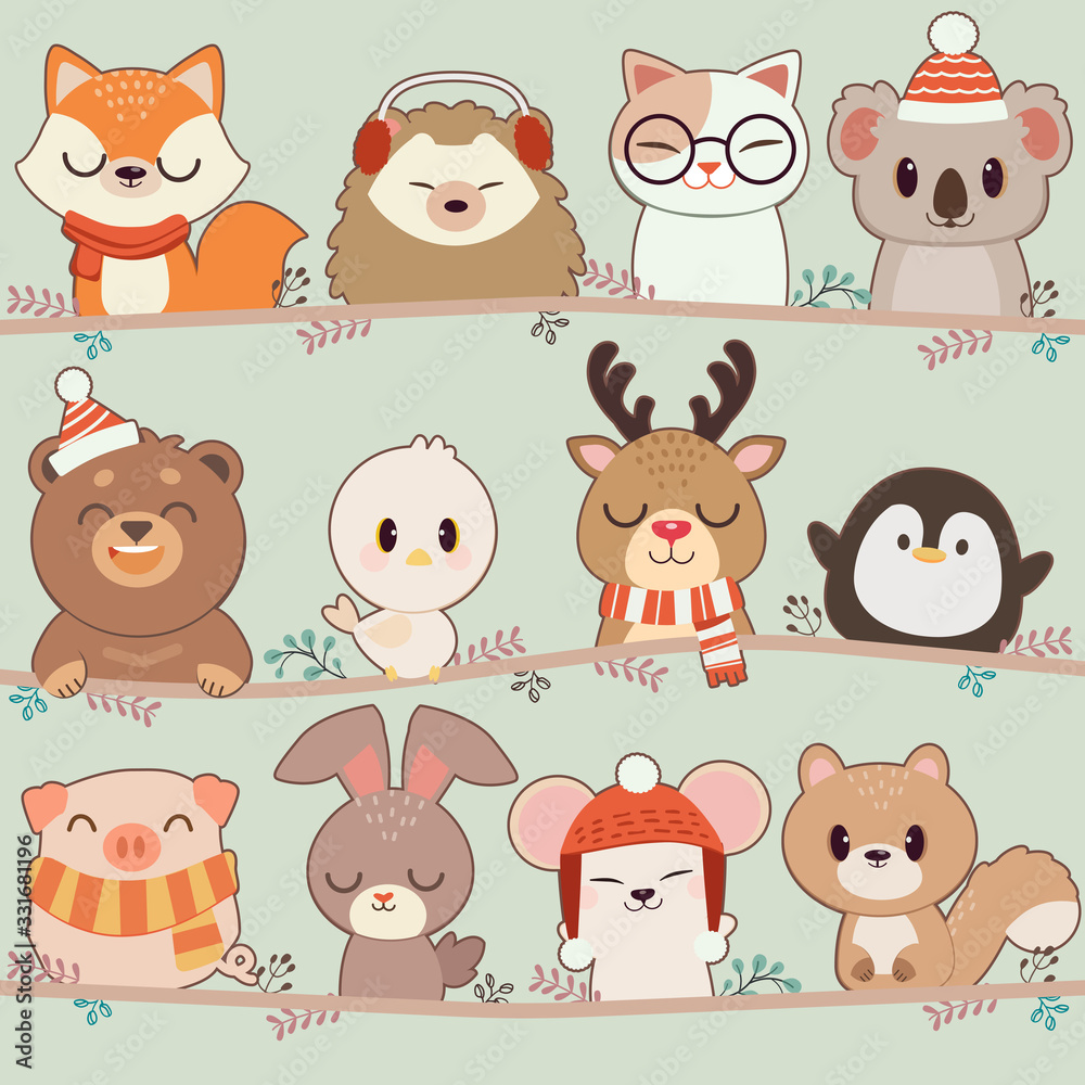 The collection of animal set with a The collection of animal set with a
