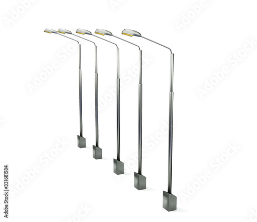 Street Lamppost Isolated on White Background 3d render