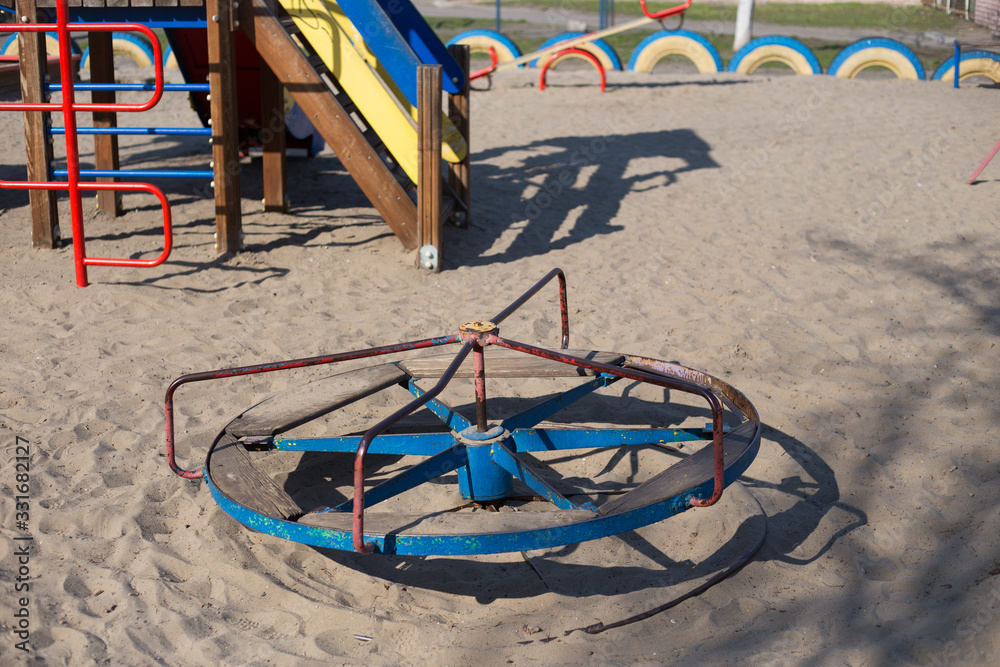 Children's playground in the yard in Kiev in Ukraine Children's playground in the yard in Kiev in Ukraine