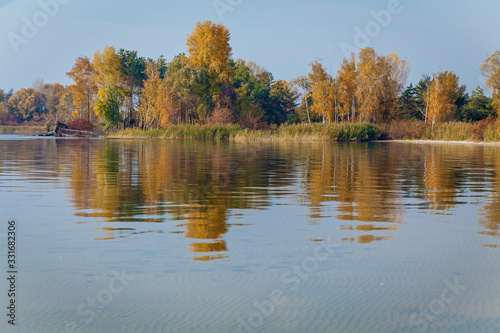 A beautiful rural landscape with a big lake