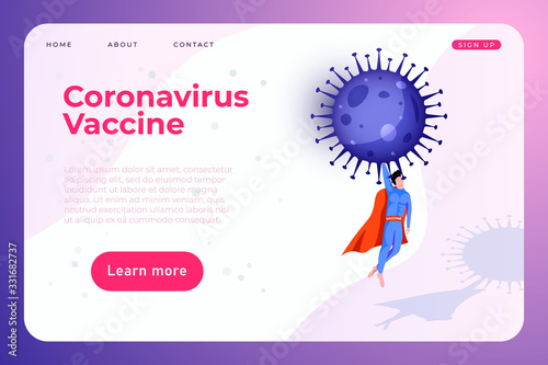 Covid 19 vaccine testing modern illustration on health care theme