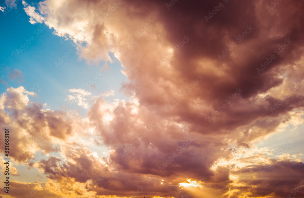 sky with sunset clouds