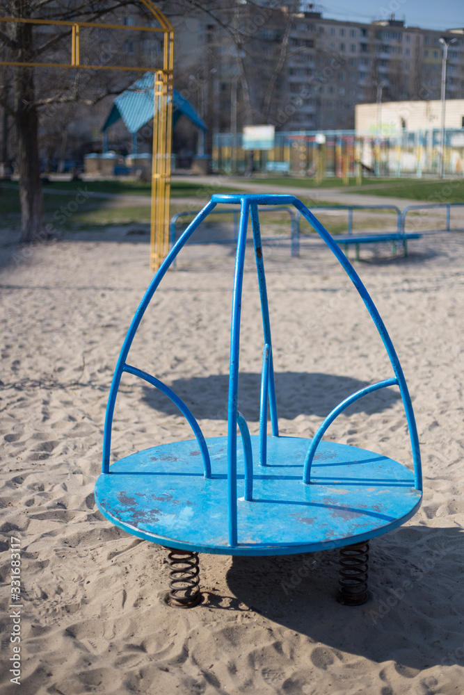 Children's playground in the yard in Kiev in Ukraine Children's playground in the yard in Kiev in Ukraine
