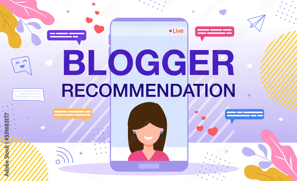 Φωτογραφία Blogger Recommendation, Brand or Company Advertising with Mention by Live Streamer, Marketing Strategy for Social Media Concept