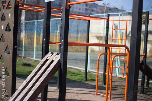 Home-made street playground gym for sports
