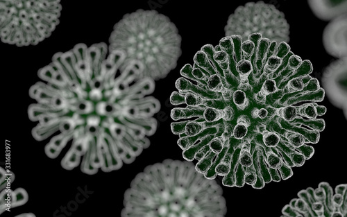 Obraz na płótnie Virus micrograph rendering