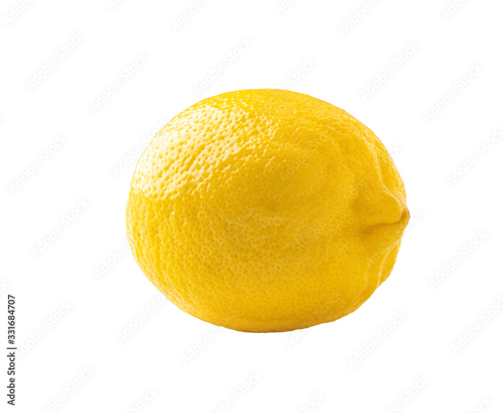 Photo of closeup ripe yellow lemon isolated on white background Photo of closeup ripe yellow lemon isolated on white background