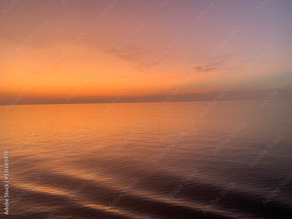 sunset over the sea