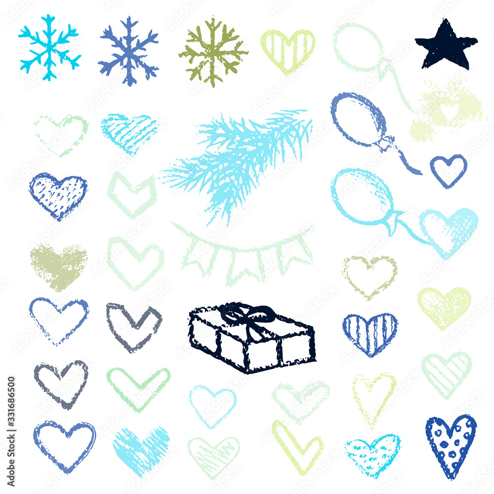 Set chalk vector textures. hand drawn elements. Set chalk vector textures. hand drawn elements.
