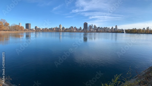 New York Avenue skyline from Central Park lake