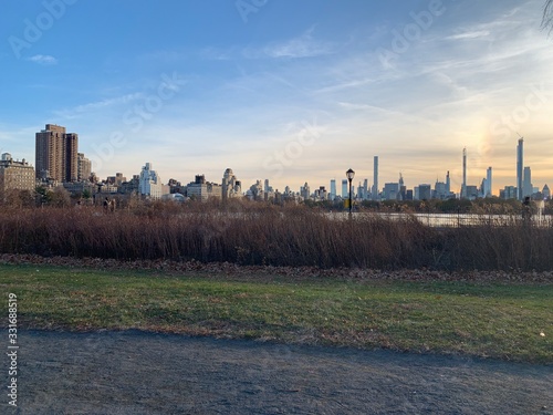 New York Avenue skyline from Central Park lake