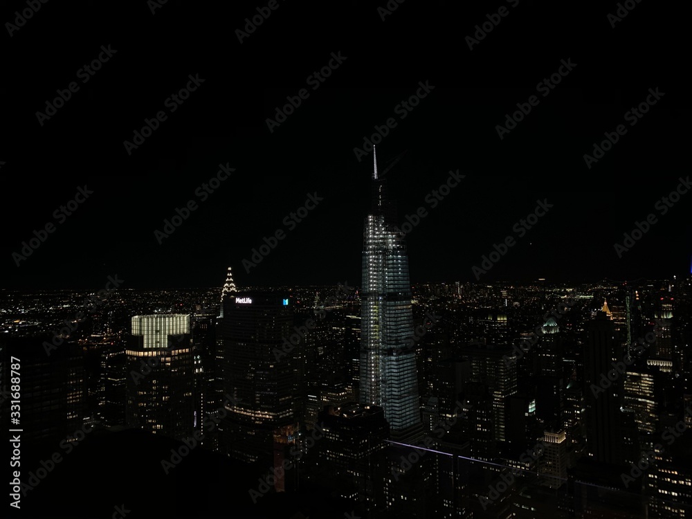 New York skyline night