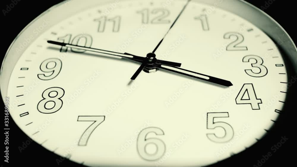 Reverse vintage Wall clock timelapse,time pass concept,analog clock motion