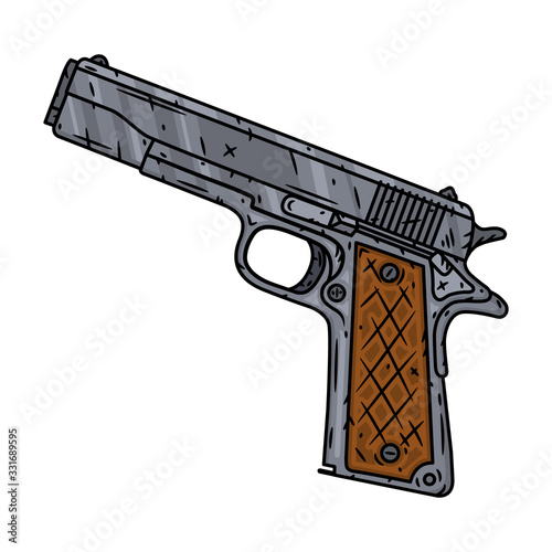 Vector pistols isolated of white background. Vector illustration