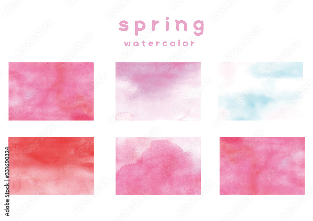 Obraz 春 水彩 素材 背景 spring watercolor material background