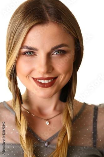 Tablou pe pânză Attractive Caucasian Girl Beauty Model Headshot