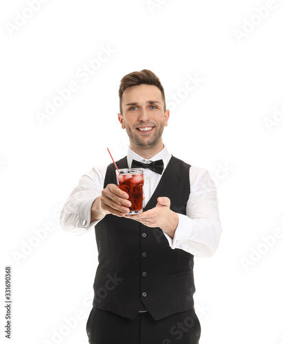 Handsome male bartender on ...