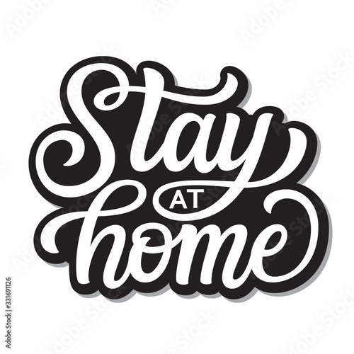 Stay at home lettering photo