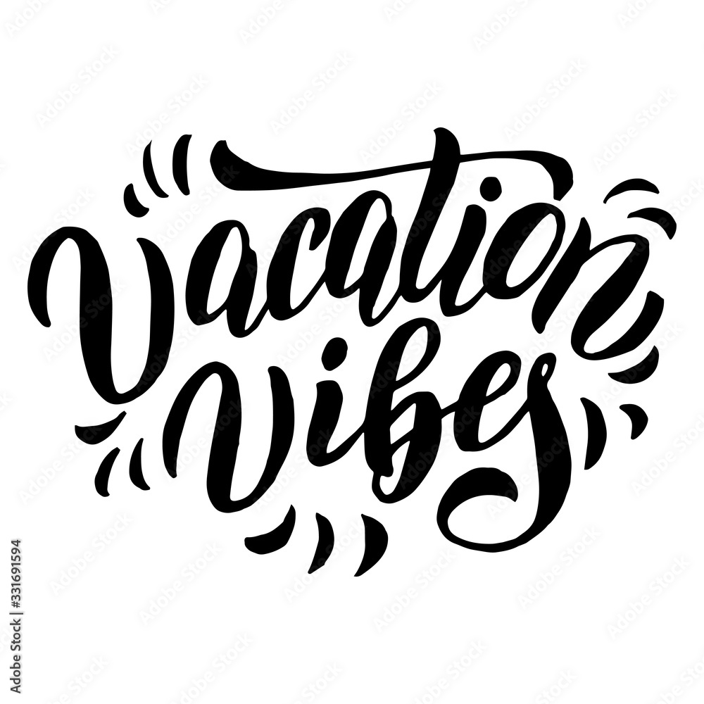 Vacation vibes summer text. Trendy lettering background design. Font for travel agency banner, sticker, cover, t-shirt print. Souvenir illustration typography. Vector eps 10. Vacation vibes summer text. Trendy lettering background design. Font for travel agency banner, sticker, cover, t-shirt print. Souvenir illustration typography. Vector eps 10.