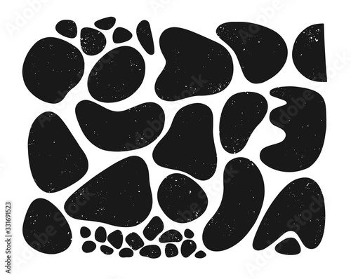 Bundle of vector hand drawn organic shapes,natural forms and textures.Freehand drawings.Grungy painted lines,artistic design elements.