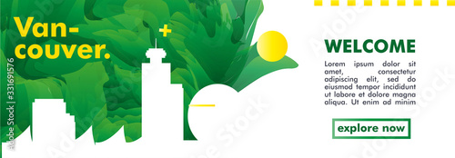 Canada Vancouver skyline city gradient vector banner