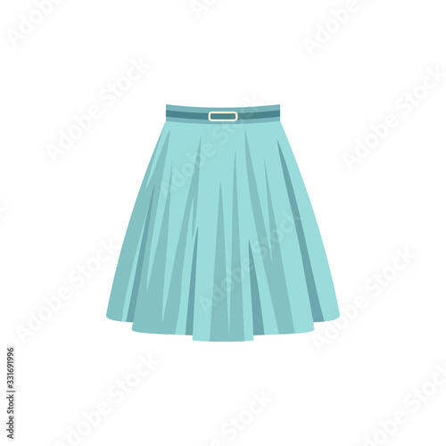Blue skirt isolated on a white background. Fashion women clothes
