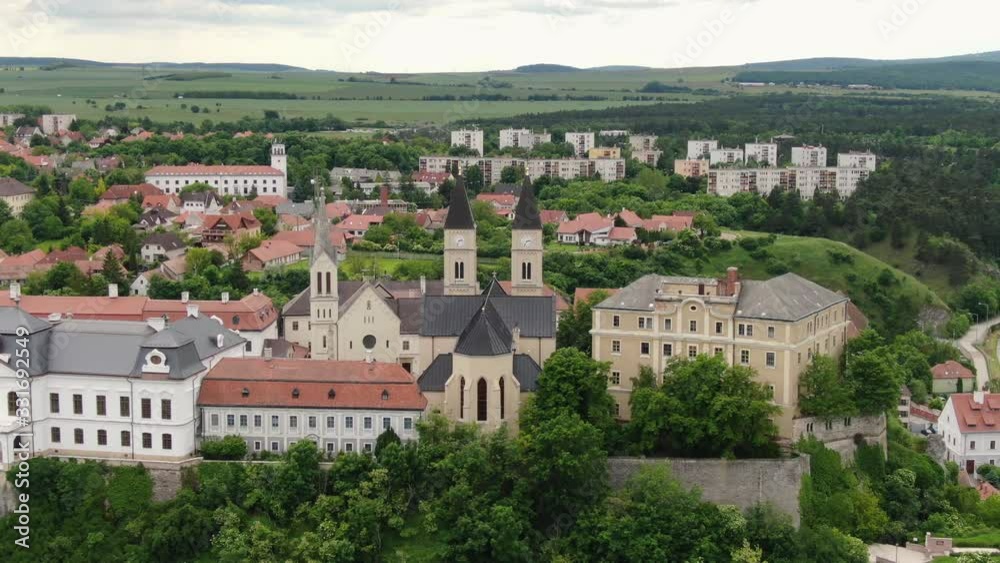 Castle of Veszprem with cloudy sky Castle of Veszprem with cloudy sky