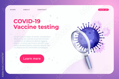Covid 19 vaccine testing modern illustration on health care theme