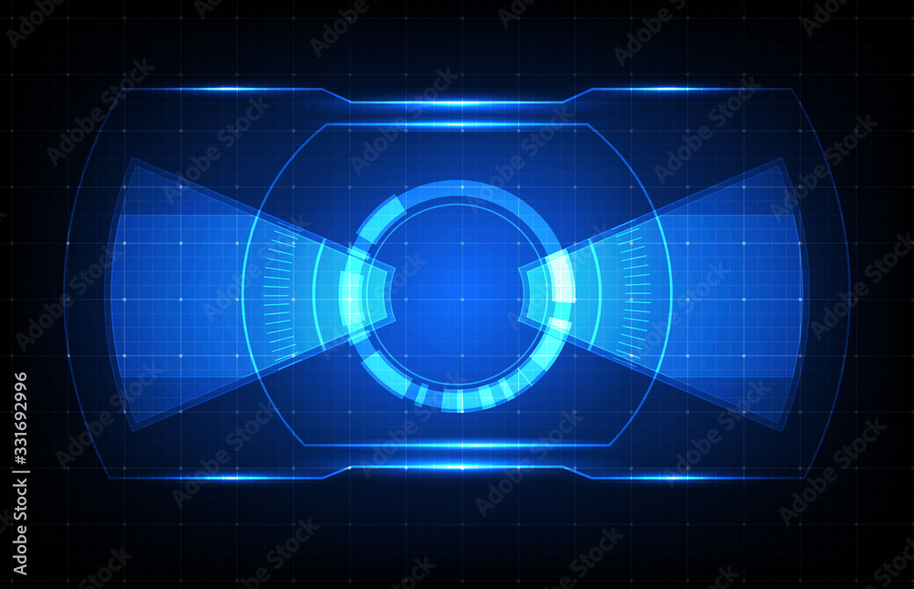 abstract background of blue futuristic technology hud display interface