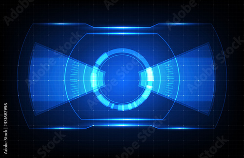abstract background of blue futuristic technology hud display interface
